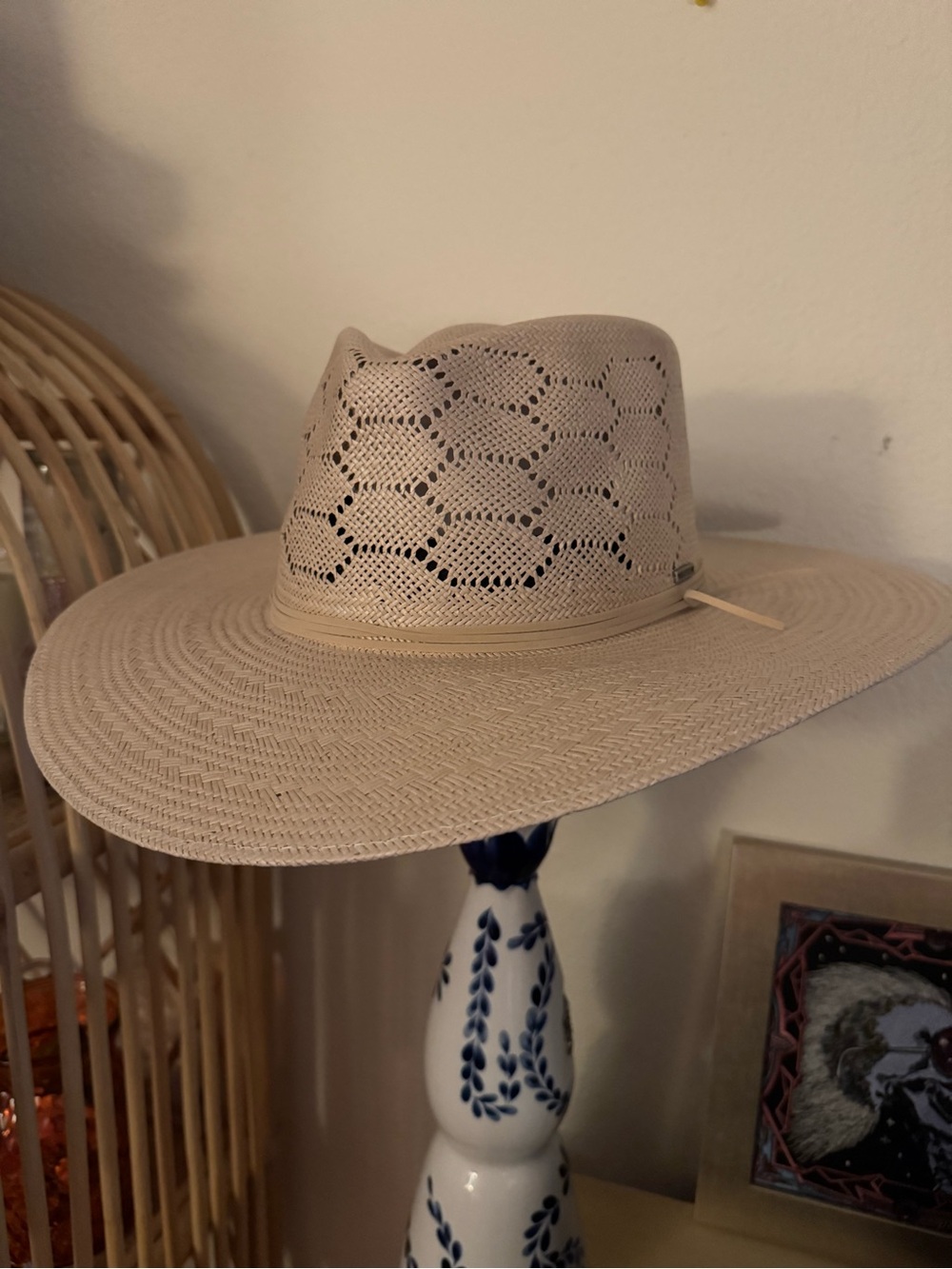Brixton Light Beige Wide-Brim Straw Fedora